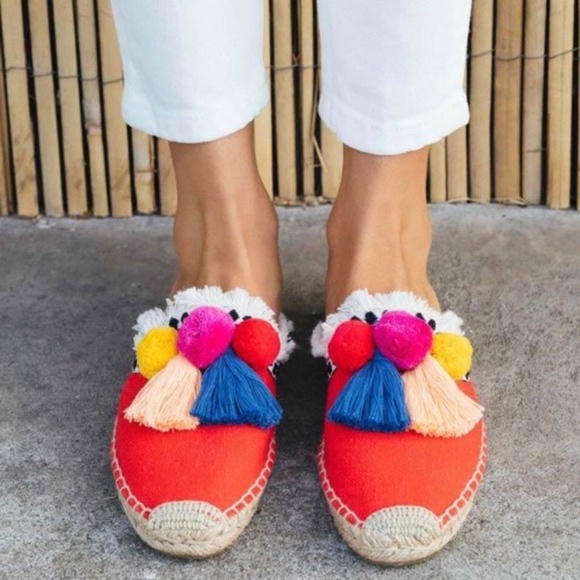 Soludos Shoes - Soludos Coco Frayed Edge Pompom Espadrille 8.5